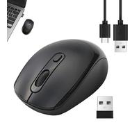 Mouse wireless Bluetooth e 2,4 GHz Dual Mode 1600DPI ricaricabile RGB Mouse per computer Silent Click batteria da 500 mAh Mouse USB portatile mouse senza fili per Windows, iPad, tablet, laptop, PC