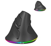 Mouse wireless Bluetooth ricaricabile Dual Mode ergonomico verticale grande tunnel carpale Ergo Optical Travel mouse cordless per PC Laptop Computer Mac iPad Pro MacBook Pro/Air, luce RGB, pulsanti