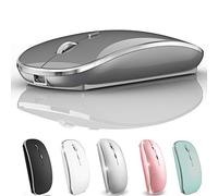 Mouse wireless Bluetooth ricaricabile per iPad Pro, iPad Air, Mac, MacBook Pro, MacBook Air, laptop, Chromebook, Windows, HP, DELL (grigio)