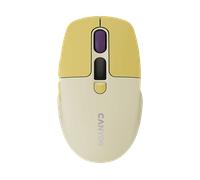 MOUSE WIRELESS CANYON MW26, Tasti: 6, Bluetooth, 2.4 GHz, Collegamento Bluetooth, Wireless 2.4 GHz, 1x USB-C, Scrolling a Rotella di scorrimento, forma ergonomica, Giallo