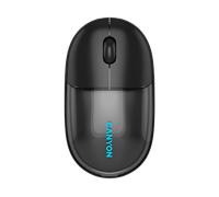 CANYON OnClick 24 Mouse Wireless Dual Mode 2.4GHz Bluetooth 5.1 Wireless Click Silenzioso Ricaricabile USB C Sensore Ottico 1200DPI, Design Nero Trasparente