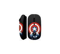 Mouse Wireless - Captain America - Nero - Compatibile Mac e PC - Chiavetta USB WiFi - Ergonomica