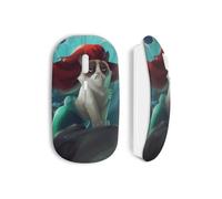 Mouse wireless - Cat Siren - Compatibile con Mac e PC - Chiavetta USB inclusa - Bianco - Tecnologia wireless