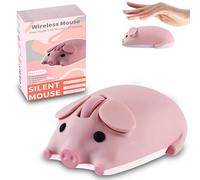 Mouse wireless Dual Mode Bluetooth 5.1/2.4G USB a forma di maiale, 1200 DPI, portatile, senza fili, mouse ergonomico per laptop, PC, iPad, Windows/iOS/Android, regalo per bambini (rosa)