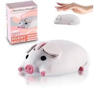 Mouse wireless Dual Mode Bluetooth 5.1/2.4G USB a forma di maiale, 1200 DPI, portatile, senza fili, mouse ergonomico per computer portatile, iPad, Windows/iOS/Android, regalo per bambini (bianco)