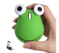 Mouse wireless Dual Mode Bluetooth 5.1/2.4G USB a forma di rana, 1200 DPI, portatile, senza fili, silenzioso, ergonomico, per laptop, PC, iPad, Windows/iOS/Android, regalo per bambini (verde)
