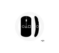 Mouse Wireless - Gioco del Calamaro - Cerchio Triangolo Quadrato - Design Ispirato - Compatibile con Mac e PC - USB Wi-Fi