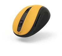 Hama Mouse senza fili ergonomico (6 tasti, 2,4 GHz, 800/1200/1600 dpi, mouse ottico wireless, mouse ergonomico, mouse per computer portatile/PC/notebook, destrorsi, ricevitore USB) giallo