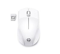 HP 220 Mouse Wireless, Tecnologia LED Blu, Sensore Ottico da 1300 DPI, 3 Pulsanti e Rotella di Scorrimento Integrata, Impugnature Pratiche e Funzionali, Ricevitore Nano Incluso, Design Moderno, Bianco