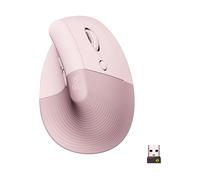 Logitech Lift Mouse Ergonomico Verticale, Senza Fili, Ricevitore Bluetooth o Logi Bolt USB, Clic Silenziosi, 4 Tasti, Compatibile con Windows / macOS / iPadOS, Laptop, PC. Rosa