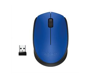 MOUSE WIRELESS LOGITECH M171 Blue-K, Collegamento RF Wireless, Ingresso: Otticamente a diodi laser, Scrolling a Rotella, Risoluzione max 1000 dpi, Blu