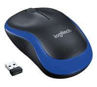 MOUSE WIRELESS LOGITECH M185, Collegamento RF Wireless, Ingresso: Otticamente a mezzo LED, Scrolling a Rotella, Risoluzione max 1000 dpi, Nero, Blu