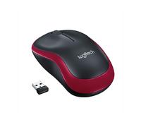 MOUSE WIRELESS LOGITECH M185, Collegamento RF Wireless, Ingresso: Otticamente a mezzo LED, Scrolling a Rotella, Risoluzione max 1000 dpi, forma ergonomica, Nero, Rosso