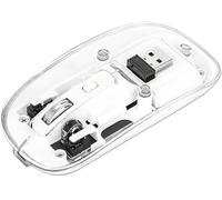 MOUSE WIRELESS MANHATTAN 190275, Collegamento RF Wireless, Scrolling a Rotella, Risoluzione max 1600 dpi, Trasparente, Bianco