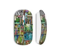 Mouse wireless - MANIACASE - Biblioteca paint - USB wifi - Compatibile Mac e PC - Bianco