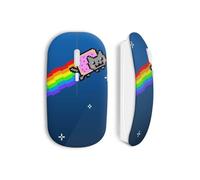 Mouse Wireless - MANIACASE - Crazy Cat Web - Colore Blu - Chiavetta USB Wifi - Compatibile Mac e PC