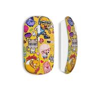 Mouse Wireless - MANIACASE - Piccoli mostri divertenti - Giallo - Chiavetta USB wifi - Compatibile con Mac e PC