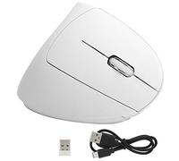 Mouse wireless, mouse verticale USB Wireless Office Gaming Accessori per computer ricaricabili, mouse ergonomico riduce la tensione del polso, per laptop, PC(H1 Mouse bianco verticale)