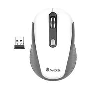 NGS HAZE - Mouse Ottico Senza Fili 2.4GHz, Mouse USB per Ordinatore o Laptop Con 3 Pulsanti e Scroll in Metallo, 800/1600dpi, Grigio