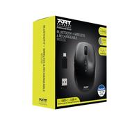PORTA CONNECT Mouse Bluetooth & Wireless Dual Wireless 2.4 GHz & Ricaricabile silenzioso 5 pulsanti ricarica USB-A/USB-C Nero