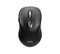 Port Connect Rechargeable Expert 6 button Bluetooth Mouse. Ambidextrous design includes horizontal scrolling adjustable speed optical sensor 1000/1600/2400/3200 DPI; built-in rechargeable battery; Ty