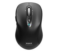 Port Connect Rechargeable Expert 6 button Bluetooth Mouse. Ambidextrous design includes horizontal scrolling adjustable speed optical sensor 1000/1600/2400/3200 DPI; built-in rechargeable battery; Ty
