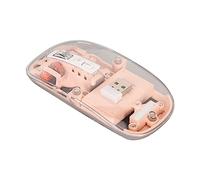 Mouse Wireless RGB Mouse Wireless ABS 2.4G Copertura Magnetica Trasparente Ricaricabile 400mAh 2400DPI per Lavorare (Rosa)