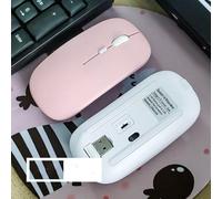 Mouse wireless ricaricabile, mouse 2.4G e Bluetooth per laptop Mouse sottile silenzioso Design ergonomico per iPad Computer Laptop Tablet Telefono Mouse da gioco per ufficio (pink)