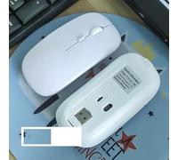 Mouse wireless ricaricabile, mouse 2.4G e Bluetooth per laptop Mouse sottile silenzioso Design ergonomico per iPad Computer Laptop Tablet Telefono Mouse da gioco per ufficio (white)