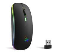 Mouse wireless ricaricabile mouse retroilluminato a 7 colori con mini ricevitore