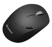MOUSE WIRELESS SANDBERG 631-02, Collegamento RF Wireless + Bluetooth, Scrolling a Rotella, Risoluzione max 1600 dpi, forma ergonomica, Nero