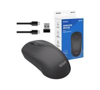 MOUSE WIRELESS SAVIO MB04, Tasti: 3, Bluetooth, 2.4 GHz, Collegamento Bluetooth 5.4, ricevitore USB, USB-C (ricarica), Scrolling a Joystick/Ruota, scorrimento verticale, forma ergonomica, Nero