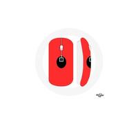 Mouse Wireless - Squid Game - Maschera Quadrata - Rossa - USB Wifi - Compatibile con Mac e PC