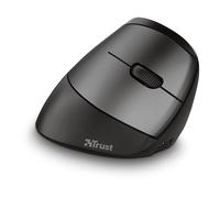 Trust Bayo Mouse Verticale Wireless Ricaricabile, Mouse Ergonomico Senza Filo, 800-2400 DPI, RF 2.4GHz, 6 Pulsanti, Ricevitore USB, Portata 10 m, Luce RGB, per PC, Computer, Laptop, Mac - Nero