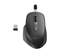 MOUSE WIRELESS TRUST OZAA RECHAR. BLACK, Collegamento Wireless, Ingresso: Otticamente a mezzo LED, Scrolling 2 direzioni, Risoluzione max 2400 dpi, forma ergonomica, Black