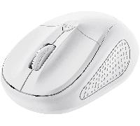 MOUSE WIRELESS TRUST Primo, Collegamento 1 mouse ottico senza fili Primo, Ingresso: Otticamente a mezzo LED, Scrolling a Rotella, Risoluzione max 1600 dpi, forma ergonomica, Bianco