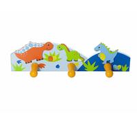 Mousehouse - appendiabiti da parete a 3 ganci per cameretta bambini - dinosauri