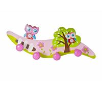 Mousehouse - appendiabiti da parete in legno a 4 ganci per bambini - gufo
