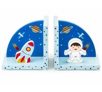 Mousehouse - fermalibri 3D in legno per bambini - tema razzo spaziale