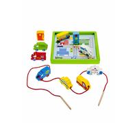 Mousehouse Gifts - Gioco in legno con automobiline e laccio per trainarle