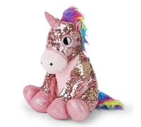 Mousehouse Gifts - unicorno di peluche con paillette - rosa - 29 cm