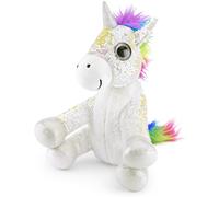 Mousehouse - unicorno di peluche con paillette - bianco - 29 cm
