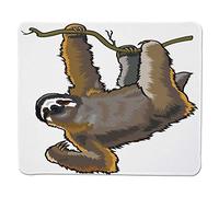 Mousepad Animal Decor, Cartone animato come Sloth Bear Tropic Wild Cute Pigro Sleepy Creation Australian Theme Art, Cucito Bordo Antiscivolo