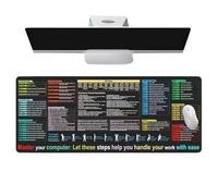 Mousepad Antiscivolo con Scorciatoie - Tappetino Scrivania Oversize | Accessorio Computer Resistente Sporco per Ufficio, Studio a Casa, Programmatori, Impiegati, Fogli di Calcolo, Studenti