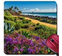 Mousepad, Colorful Flowers And View of The Fishing Pier At Linda Lane Park Tappetino per Il Mouse da Gioco Ergonomico Gaming Tappetino Mouse Lavabile Tappeto Mouse per Gamers Mouse 25X30Cm