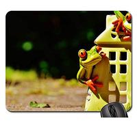 Mousepad, Frogs Home Funny Cute Sweet Decoration Figure Tampone per Mouse Antiscivolo Gaming Tappetino Mouse Personalizzato Tappetino Mouse Pad per Casa Laptop 25X30Cm