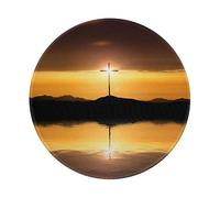 Mousepad Light And Clouds On Mountain Jesus Christ And The Holy Cross 11 Tappetino Scrivania Comodo Mouse Pad Bordi Cuciti Tappetino per Mouse per Laptop Computer Ufficio 20X20 Cm