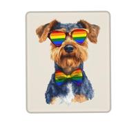 Mousepad, Love Is Love Airedale Dog Rainbow LGBTQ Pride Gaming Mousepad Lavabile Tappetino Mouse Gaming Confortevole Gaming Pad per Gaming Ufficio 25X30Cm