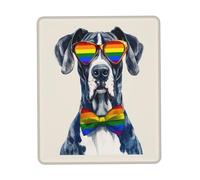 Mousepad, Love Is Love Great Dane Dog Rainbow LGBTQ Pride Tappetino Mouse Lavabile Tappetino Mouse Pad Multifunzionale Tappetino per Il Mouse da Gioco per Pc Casa 25X30Cm