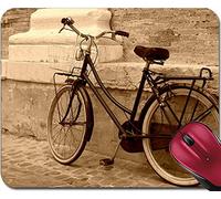 Mousepad, Mousepad Vintage Bicycle Leaning On A Wall in Italian Street Tappetino da Gaming Ergonomico Tappetino Mouse Antipolvere Tappetino Mouse Pad per Mouse Notebook 25X30Cm